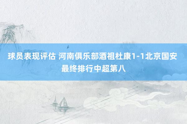 球员表现评估 河南俱乐部酒祖杜康1-1北京国安 最终排行中超第八